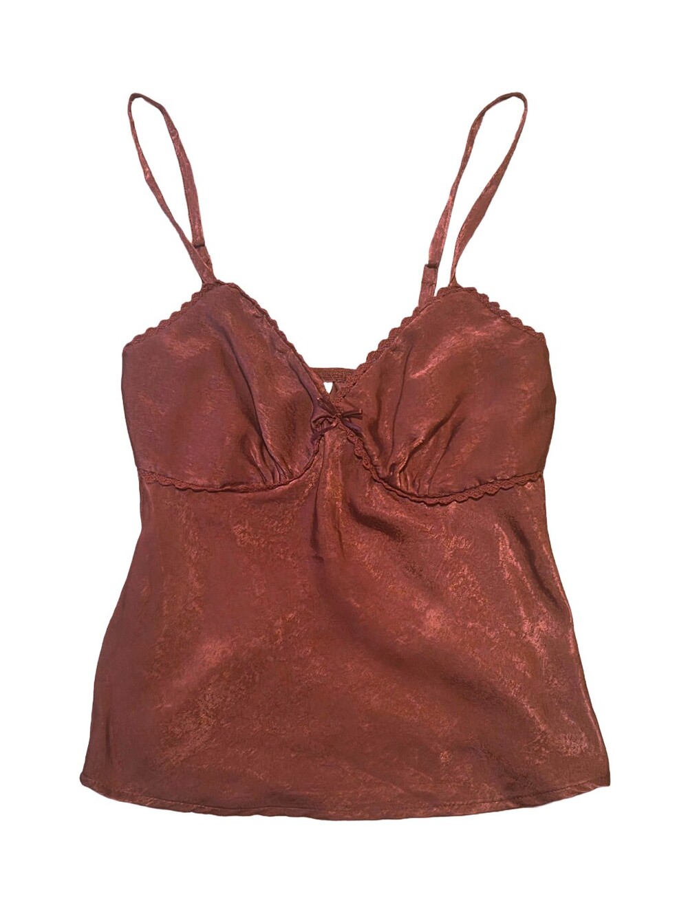 No Boundaries Burgundy Cami Top with Lace Trim
